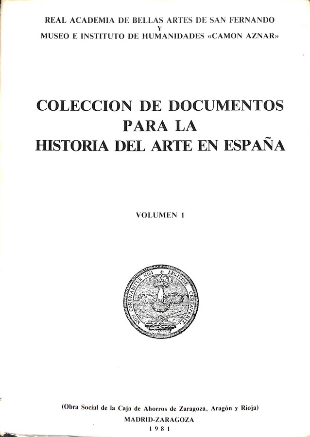 COLECCIÓN DE DOCUMENTOS PARA LA HISTORIA DEL ARTE EN ESPAÑA